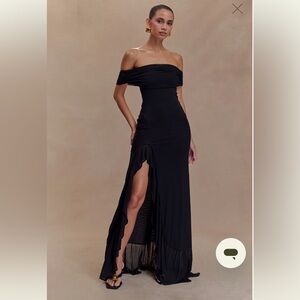 Meshki Black Strapless Evening Gown